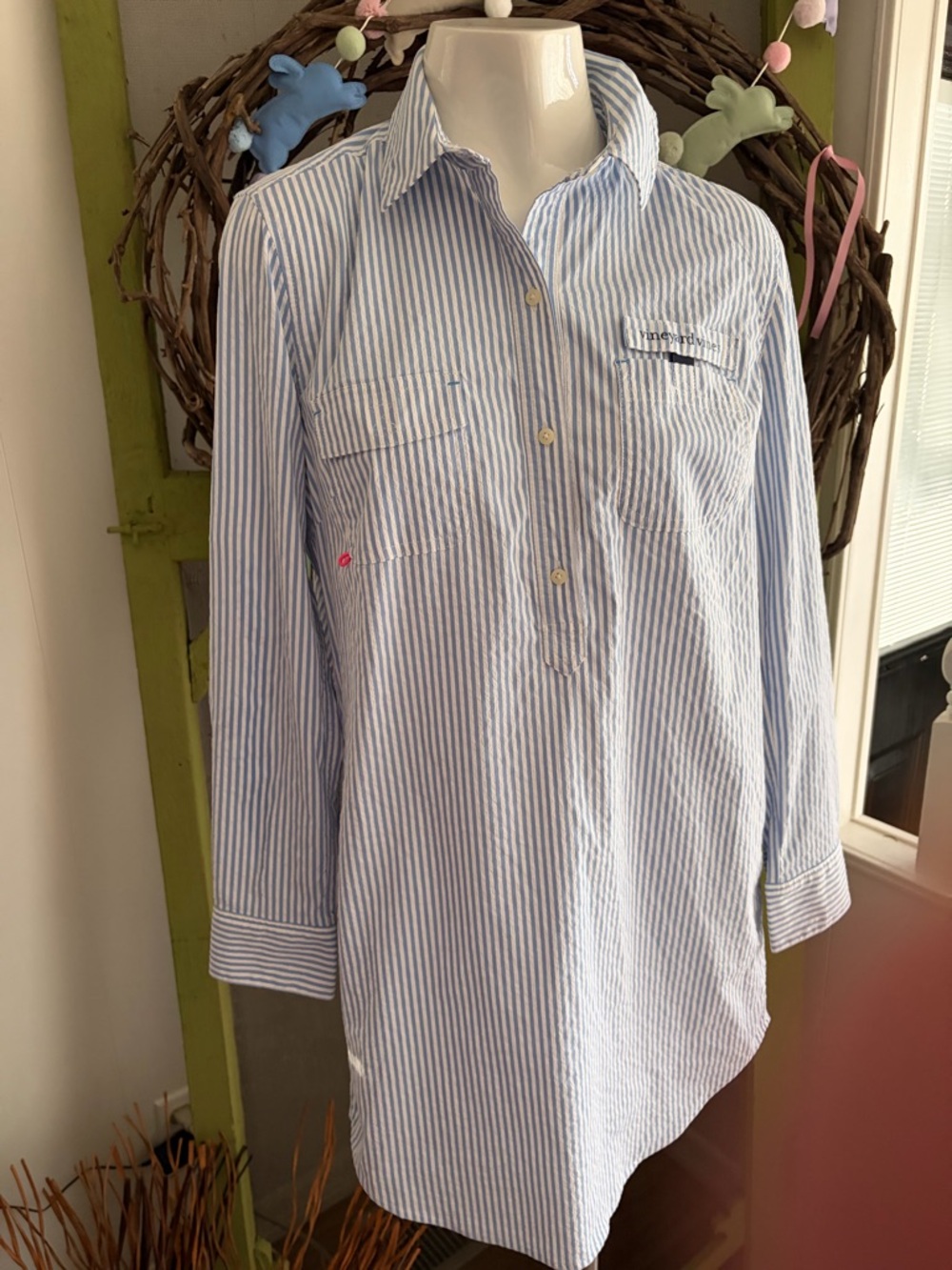 Vineyard Vines Striped Long-Sleeve Performance Dress
